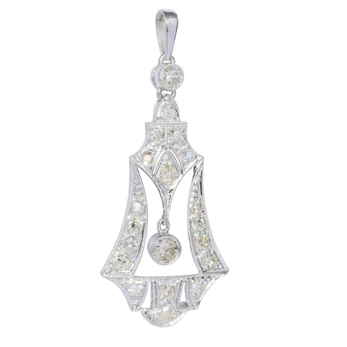 Pendentif Pendentif diamant platine vintage des années 1930 58 Facettes 24002-0098