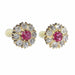 Diamond stud earrings with ruby 58 Facettes 22130-0196