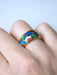 Vintage bangle ring in yellow gold and mosaic, Alain Clozeau 58 Facettes