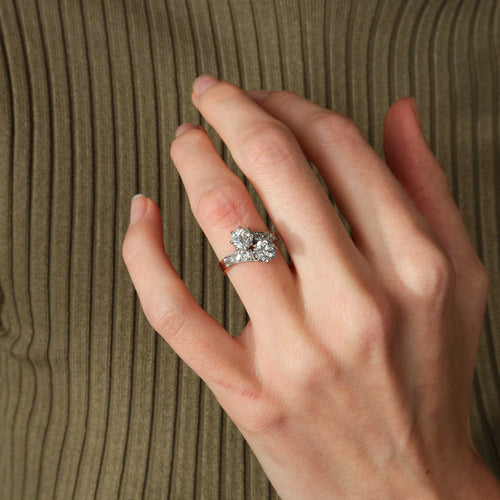 Bague BAGUE "TOI & MOI" OR & PLATINE 58 Facettes BO/220128