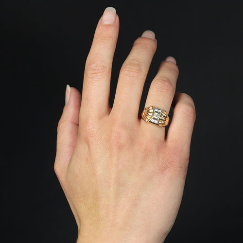 Bague 52 Bague tank diamants dôme 58 Facettes 23-283