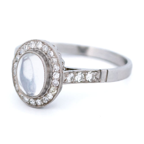 Bague 55.5 Bague entourage diamants pierre de lune platine 58 Facettes F34CC5ECF12042E8A56E179EA430E6B2
