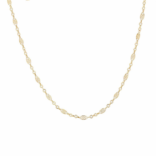 Collier Fine chaîne ancienne en or maillons filigranés 58 Facettes 21-624