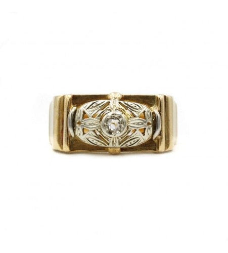 Bague 60 / Jaune / Or 750 Bague Diamant rose cut 58 Facettes 220087R