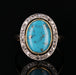 Bague 55 Bague ancienne diamants et turquoise 58 Facettes 23-143