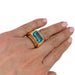 Ring 52 Fred ring in yellow gold and blue topaz. 58 Facettes 33027