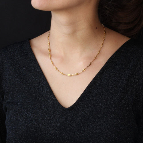 Collier Chaîne de montre en or rose ancienne 58 Facettes 21-586