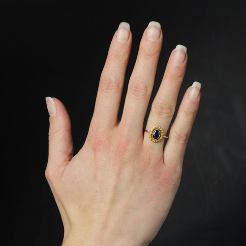 Bague 50 Bague ancienne saphir et sa couronne feuillagée 58 Facettes 23-277