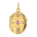 Old medallion pendant in gold ruby ​​pearls 58 Facettes 22-330
