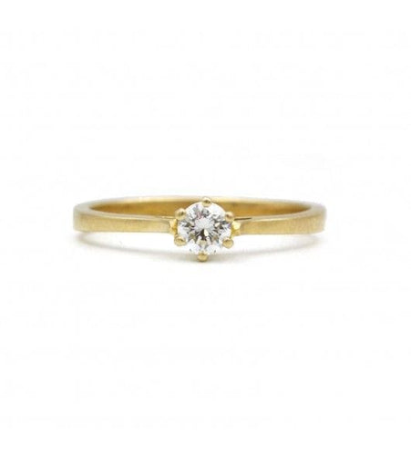 Bague 56 / Jaune / Or 750 Bague Solitaire Diamant 0.25 Carat 58 Facettes 220033R
