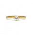 Ring 56 / Yellow / 750‰ Gold Solitaire Diamond Ring 0.25 Carat 58 Facettes 220033R