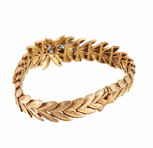 Bracelet BRACELET "FEUILLAGE" OR & DIAMANTS 58 Facettes BO/2200127
