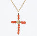Pendant Cross pendant in coral beads 58 Facettes 22-075