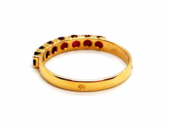 Bague 52 Bague Demie alliance Or jaune Rubis 58 Facettes 1292149CN