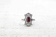 Ring 52 Art Deco Marquise Ring Platinum Ruby Diamonds 58 Facettes 22613