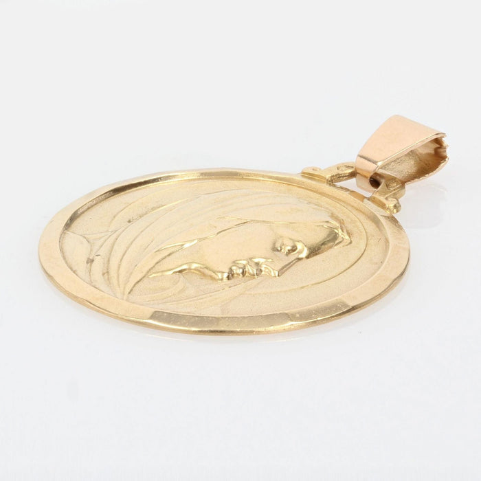 Pendentif Médaille Vierge Marie auréolée en or jaune 58 Facettes 19-135