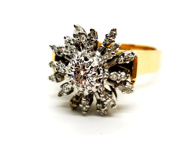 Bague 54 Bague Fleur Or jaune Diamant 58 Facettes 1186434CN