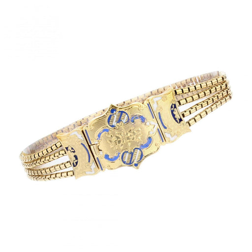 Bracelet Bracelet ancien en or et son fermoir émaillé 58 Facettes 21-579