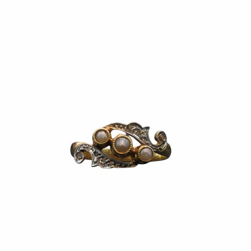 Bague 51 Bague Or Perles fines Diamants 58 Facettes