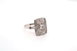 Ring 57 Art Deco style ring Platinum Diamond 58 Facettes 24970