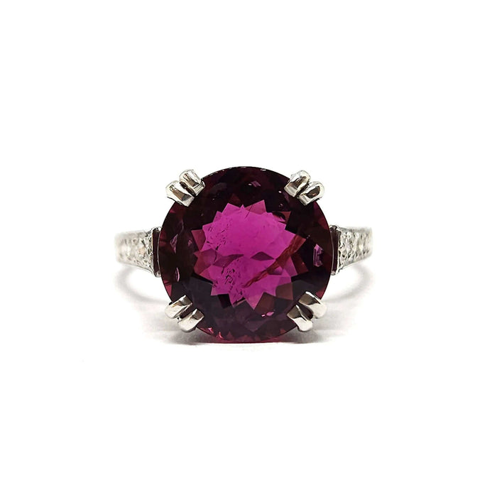 Bague Bague en Platine, rhodolite & diamants 58 Facettes