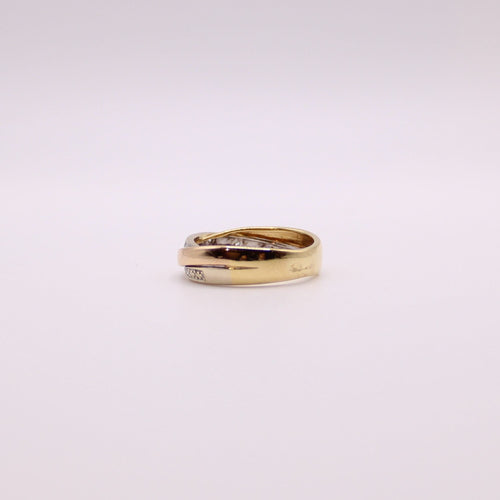 Bague Alliance effet trois ors et diamants 58 Facettes