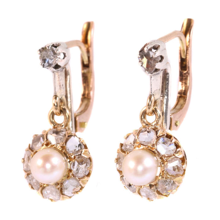 Boucles d'oreilles Boucles d'oreilles, diamants et perles 58 Facettes 19015-0020