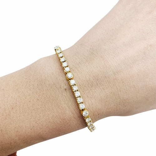 Bracelet Bracelet ligne diamants or jaune. 58 Facettes 30901