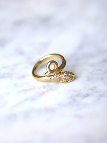 Bague serpent enroulé vintage en or jaune et diamants 58 Facettes