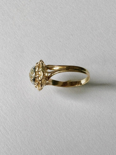 Bague 59 Bague Or Jaune ajourée Diamants 58 Facettes