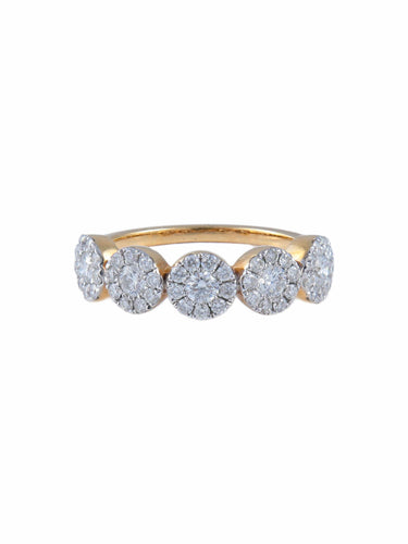Bague Demi Alliance Fleurs Or jaune diamants 58 Facettes