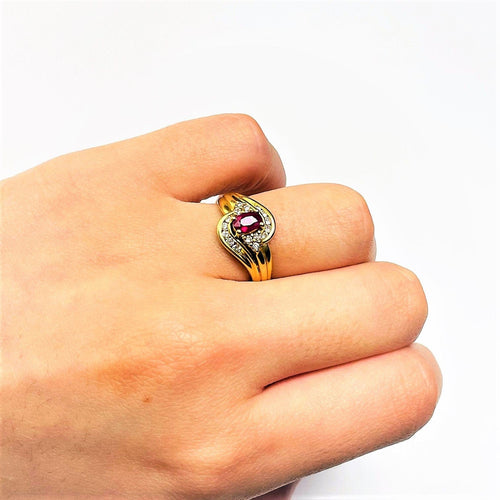 Bague 57.5 Bague Rubis et Diamants Or jaune 58 Facettes 20400000607