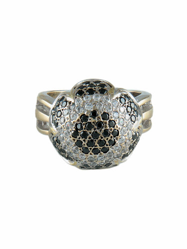 Bague Bague Diamants blancs et Diamants noirs 58 Facettes