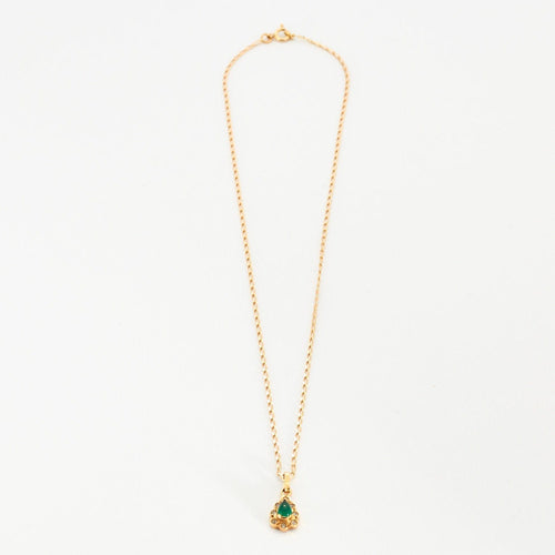 Collier Collier Agate Verte Or Jaune 58 Facettes