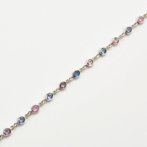 Bracelet Bracelet Saphirs bleus et roses 58 Facettes