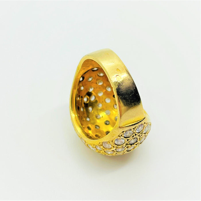 Bague 52 Bague Dôme Or jaune avec Diamants 58 Facettes 20400000584