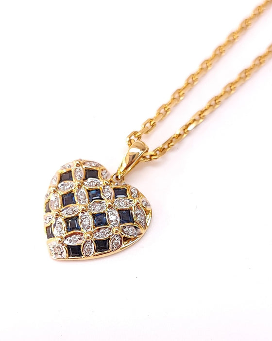 Pendentif Pendentif or jaune diamants et saphirs 58 Facettes RA-475/4