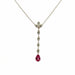 Necklace 18-carat white gold necklace with diamonds and pink tourmaline 58 Facettes