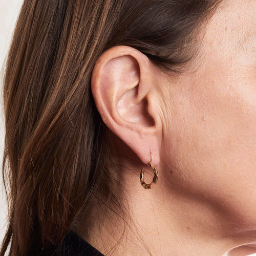 Boucles d'oreilles Petites créoles or rose 58 Facettes