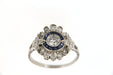 Margueritte Ring in Platinum & Diamonds, Sapphires 58 Facettes 6492r