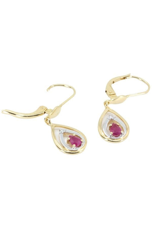 Boucles d'oreilles Boucles d'oreilles pendantes rubis et diamants 58 Facettes 042601