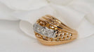 Ring 52 Tank ring 40s yellow gold and diamonds 58 Facettes 28393