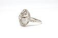 Ring Art deco style ring in platinum with diamonds. 58 Facettes