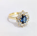 Ring 53.5 Yellow gold sapphire and diamond daisy ring 58 Facettes TBU