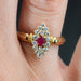 Ring 54 Marquise ruby ​​diamond ring 58 Facettes 22-207