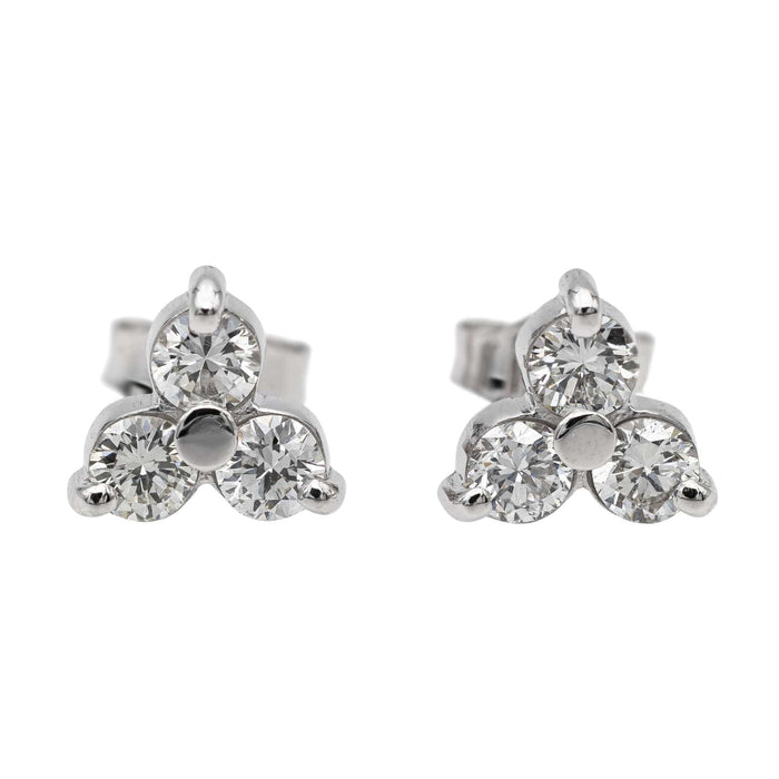 Boucles d'oreilles Boucles d'oreilles Fleur Or blanc Diamant 58 Facettes 2621609CN