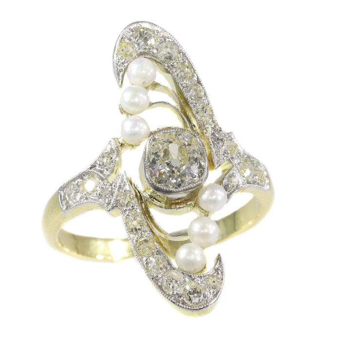 Bague 60 Bague diamant et perle 58 Facettes 21042-0185