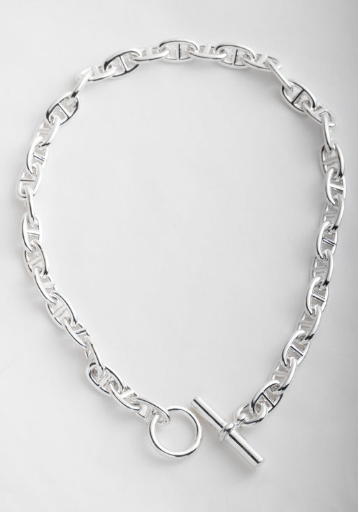 HERMES Chain Necklace MM 925/1000 Silver 58 Facettes 64420-60911