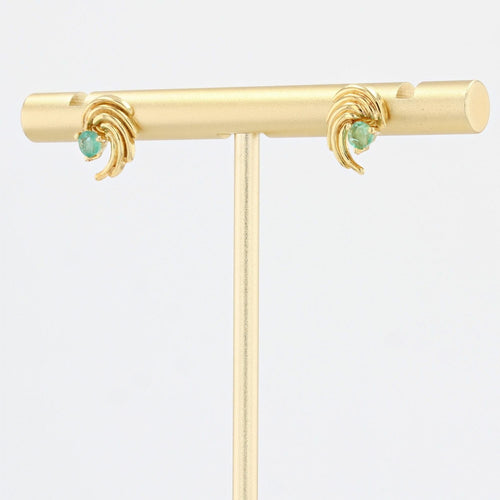 Boucles d'oreilles Puces d'oreilles or jaune émeraude d'occasion 58 Facettes 19-319