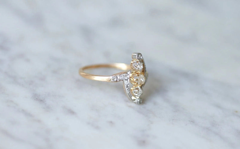 Bague 58 Bague Volutes diamants Belle Epoque 58 Facettes